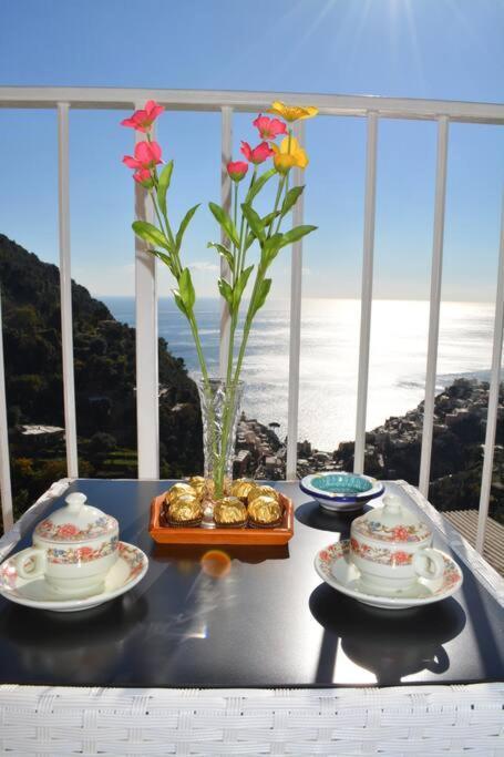 Casa Rossia Breathtaking Sea View Apartment In 波西塔諾 外观 照片